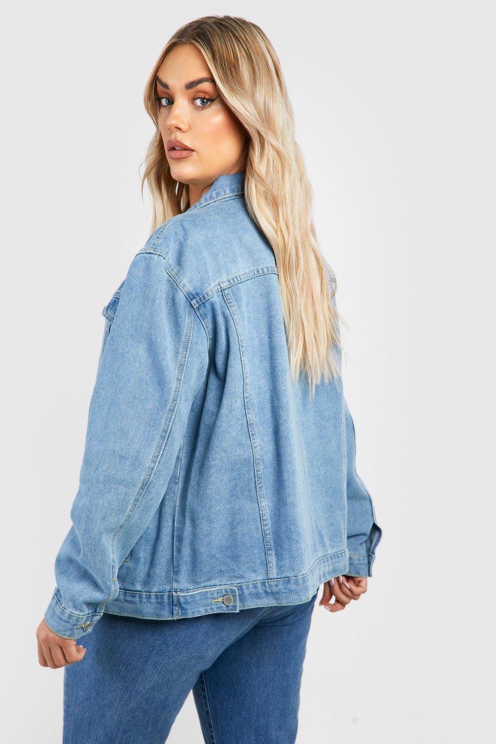 Plus longline denim jacket hotsell